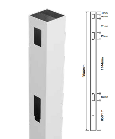 127MM X 127MM 1 way PVC gate post – Slat top 2500MM LONG