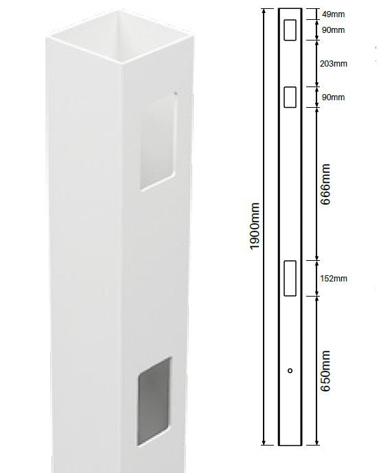 102MM X 102MM 2 way post - Semi privacy Hamptons fence post, 7 Year Warranty