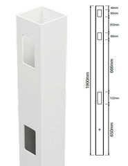 102mm X 102mm One Way End Post  - SEMI PRIVACY HAMPTONS FENCE POST, 7 Year Warranty