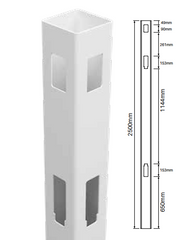 127MM X 127MM 90 Degrees PVC fence post - Slat top 2500MM LONG, 7 Year Warranty