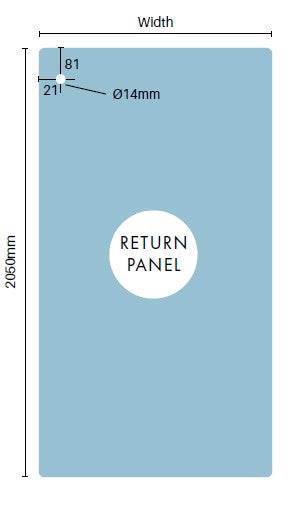 STAL MODULAR GLASS PANELS - RETURN PANELS, Frameless slidig shower screen return panel