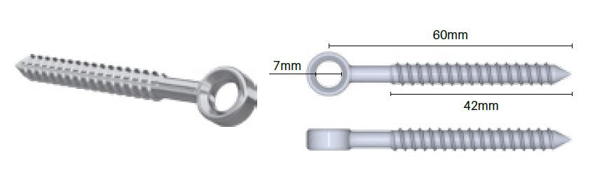 Lag eye screw M6 Stainless Steel 316