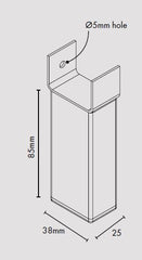 Support leg Black powder coated aluminium