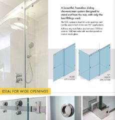 Chrome 10mm Frameless Sliding Shower Screen, Highest Quality, Up to 1940mm wide, Polished Silver - Channel Fit