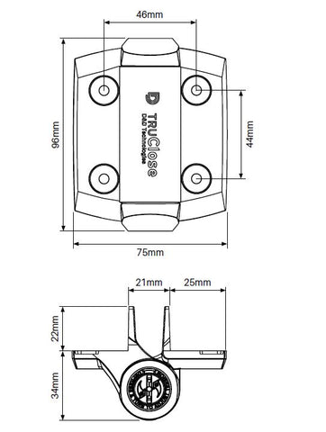 TruClose® hinge pair 2 ALIGNMENT LEGS, self closing