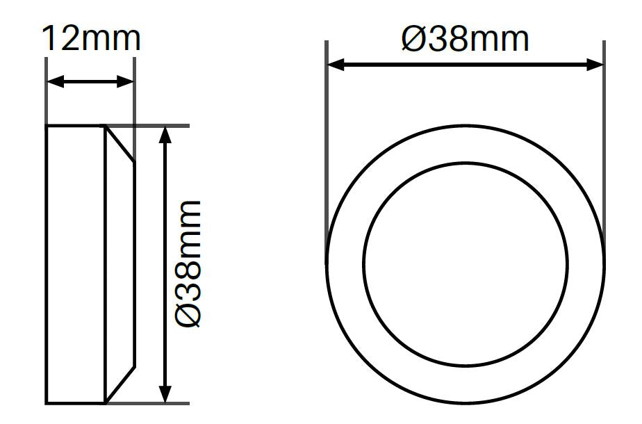 38mm Diameter flat cap (cap only) SS316