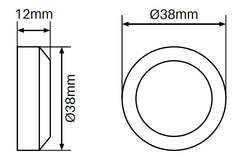 38mm Diameter flat cap (cap only) SS316