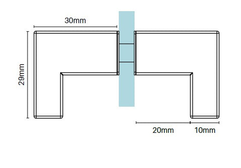 Square L shape knob for shower screen doors - Matt Black