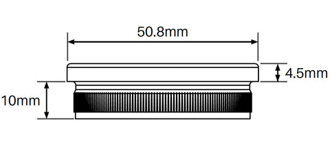 MOD50 flat end cap SS316 for stainless steel 50mm diameter posts