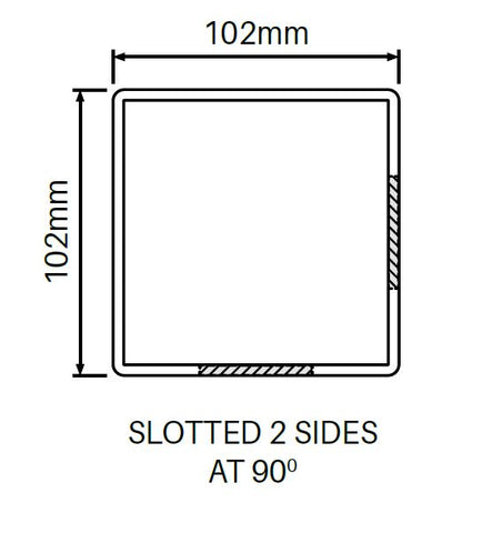 102MM X 102MM 90° post - Semi privacy Hamptons fence post, 7 year Warranty