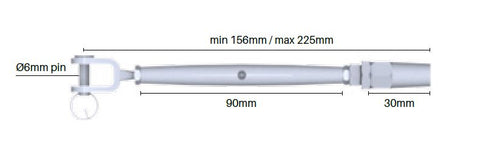 Swageless rigging screw   M6 X 3.2mm  Stainless Steel 316