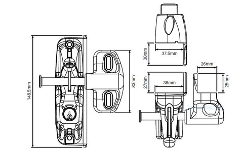 White Lokk Latch® deluxe KEYED TO DIFFER