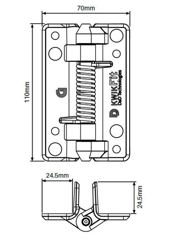 Kwik Fit® hinge pair FIXED TENSION pool gate hinge