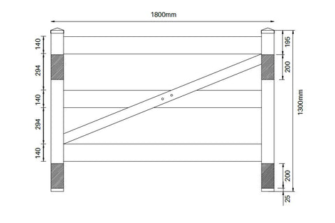 3 Rail gate, single gate, White PVC Hampton Gate  1800mm wide, flat pack, 7 Year Warranty