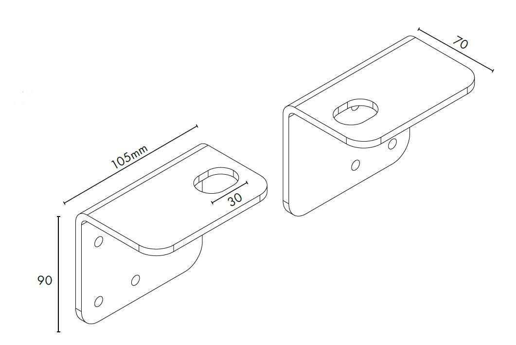 Brackets for roller guide 2 PACK