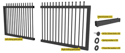 Zeus steel sliding gate kit 1790MM or 2090MM H x 4260mm W