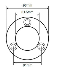 MOD50 base plate (weld on) stainless steel