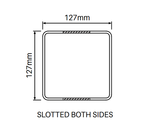 127MM X 127MM 2 way PVC fence post – Slat top 2500MM LONG, 7 Year Warranty