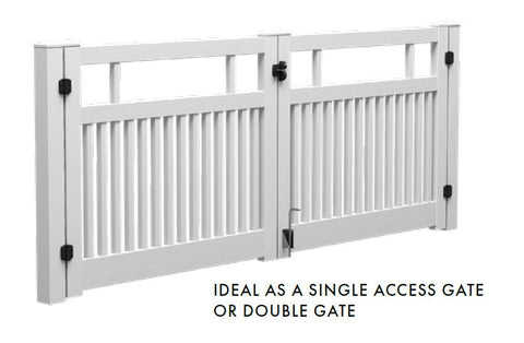 Semi privacy gate 1500MM WIDE 1200MM HIGH Hamptons gate PVC, 7 Year Warranty