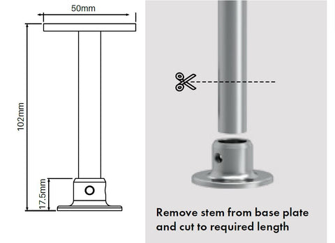 100mm support foot HEIGHT ADJUSTABLE SS316 / POLISH FINISH