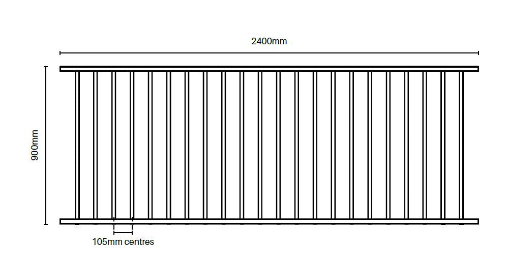 Flat top boundary panel 900MM H x 2400MM W