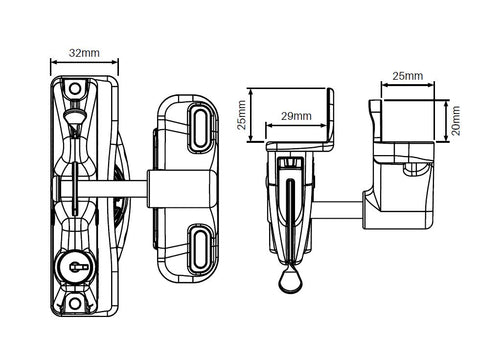 White Lokk Latch® KEYED TO DIFFER