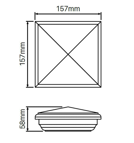 English style cap for semi privacy Hamptons fence post