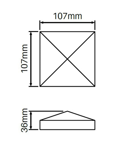 Slimline tapered cap for Semi privacy Hamptons fence post