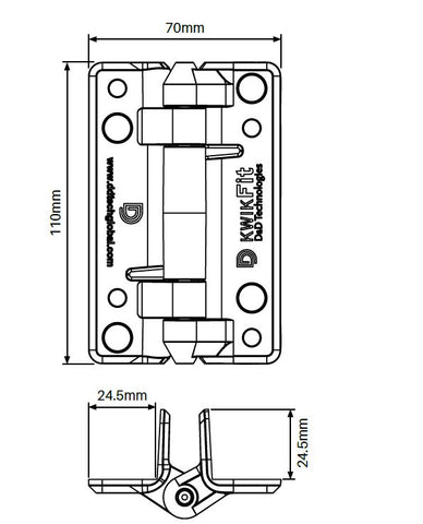 Kwik Fit® hinge pair NO TENSION,   not pool fence compliant