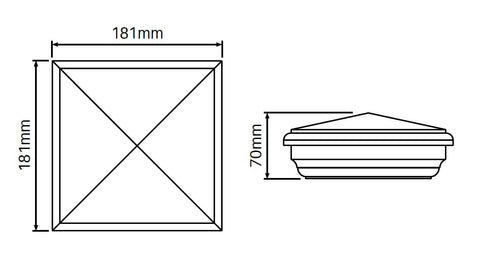 English style cap for Hampton fence post for Full Privacy post