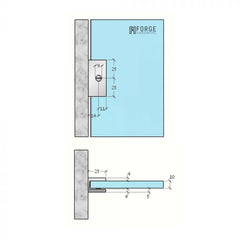 FRAMELESS SHOWER SCREEN U BRACKET SQUARE ANTIQUE BRONZE