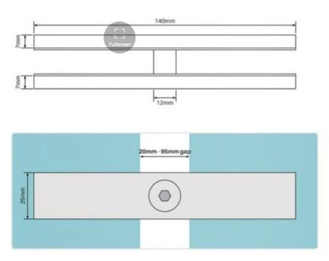 Rigi Clamp180 degree, Glass to Glass Pool Fence Connector Clamp Bracket - For 12mm glass