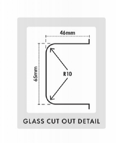 10mm Frameless Glass Shower Door, 2041mm x 600mm, with hinges and handle.