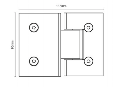 180° Shower Screen Door Hinge Shower Enclosures Glass Hinge, Glass to Glass - Satin Chrome