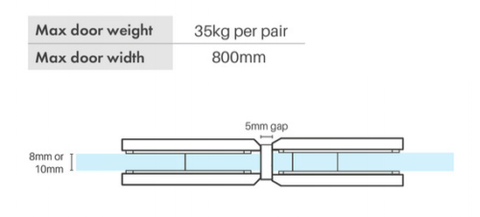 180° Shower Screen Door Hinge Shower Enclosures Glass Hinge, Glass to Glass - Satin Chrome