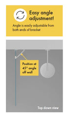 Adjustable Shower Screen Support arm, SMALL ARM BRACKET - BRUSHED NICKEL