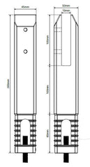 Madrid Extended Pool Fence Spigot with Dress Ring - Duplex SS2205,