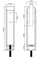 Square Core drill pool spigot DOUBLE FRICTION, 2205 Stainless Steel