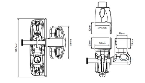 White Lokk latch deluxe & TruClose heavy duty hinge pair HINGE & LATCH KIT