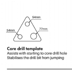 Core Drill Template - Guide 54mm 63mm 76mm Diamond Core Bits Attachment Drilling