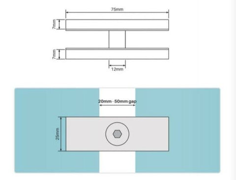 Rigi Clamp 180 degree, Glass to Glass Pool Fence Connector Clamp Bracket - For 12mm glass