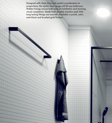 Stainless Bathroom towel rail, Brushed Gold, Black, Brushed Satin or Polished