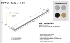 Stainless Bathroom towel rail, Brushed Gold, Black, Brushed Satin or Polished