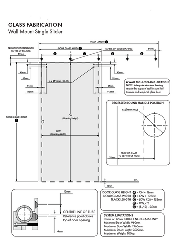 Norsk Glass Sliding Barn Door Hardware Kit, Stainless steel, Matt black