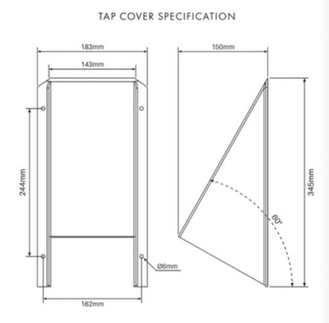 60 Degree pool fence safety cover, toe hold prevention, tap cover, power point cover , Thermoplastic