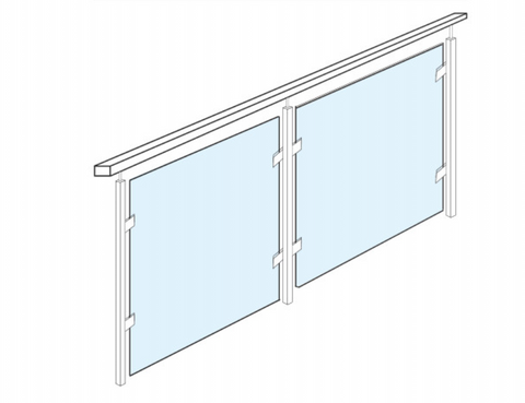 850MM HIGH 10mm CLEAR TOUGHENED + HEAT SOAKED GLASS PANELS