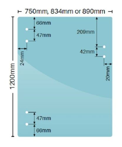 Frameless 8mm Glass Pool Fencing Gate Panel, Choice of Sizes