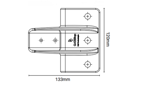 D&D White Gate Stop - White polymer finish, PVC gate stop