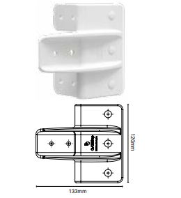 D&D White Gate Stop - White polymer finish, PVC gate stop