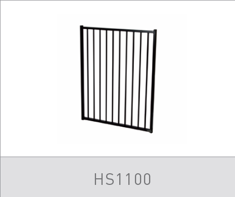 Homesafe Flat Top Aluminium Pool Gate - 970 x 1200mm SATIN BLACK